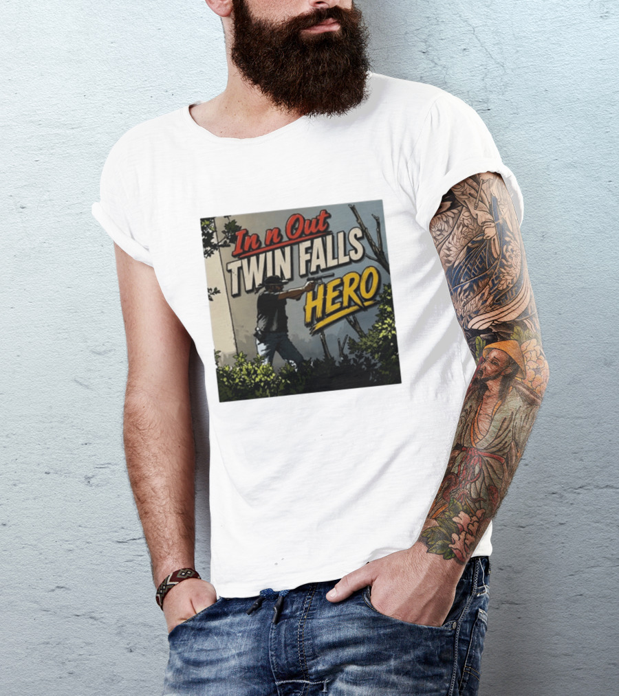 In N Out Twin Falls Hero 2026 Action Scene T-Shirt