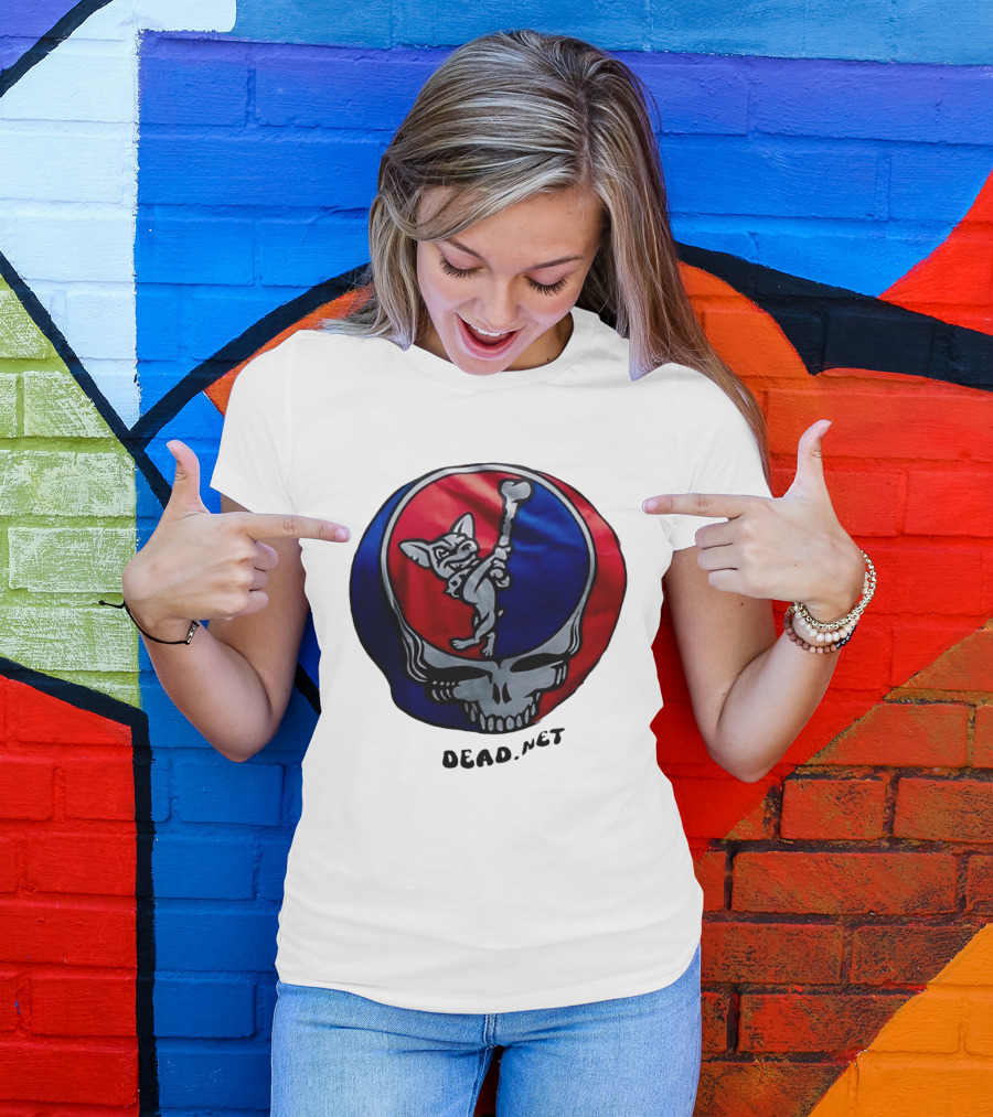 El Paso Dead.Net Skull With French Bulldog And Bone T-Shirt