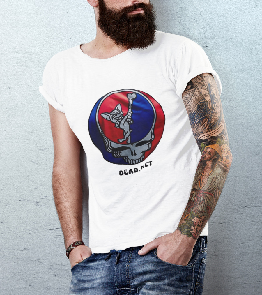 El Paso Dead.Net Skull With French Bulldog And Bone T-Shirt
