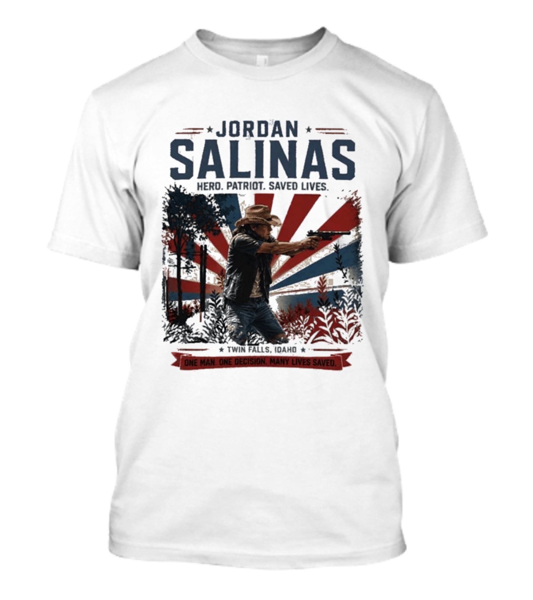 Jordan Salinas Hero Patriot Saved Lives Twin Falls Idaho T-Shirt