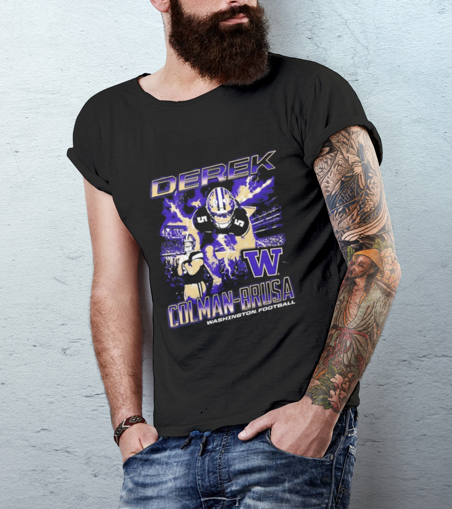 Derek Colman Brusa Washington State Football Huskies W Wildcats T-Shirt