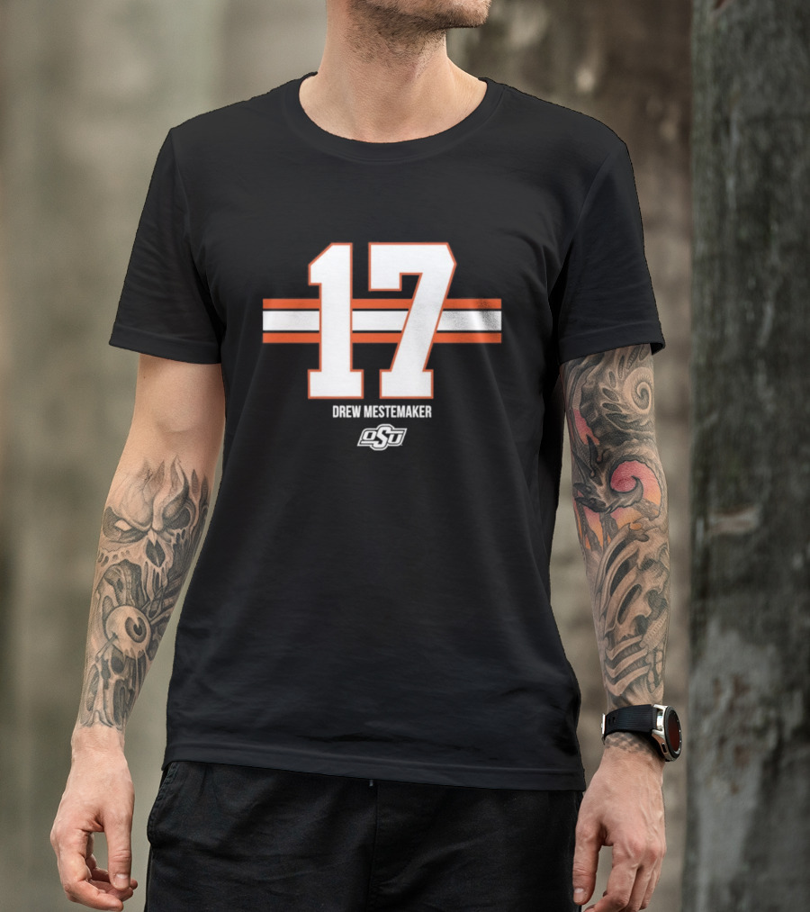 Drew Mestemaker 17 Oklahoma State OSU Football NCAA T-Shirt