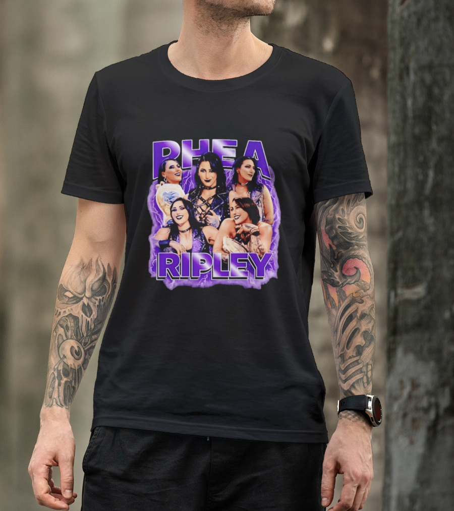 Rhea Ripley Iconic WrestleMania Moments Collage T-Shirt