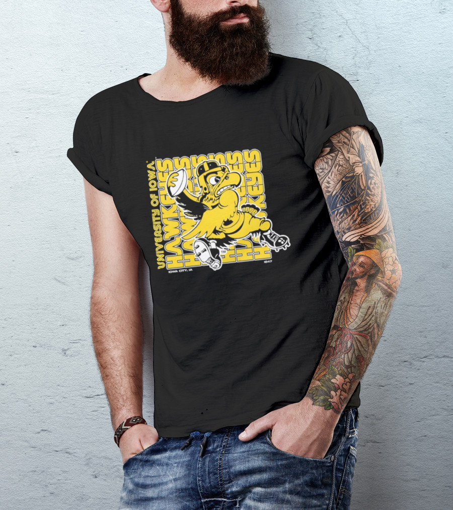 University Of Iowa Hawkeyes Mascot Iowa City Retro 1847 T-Shirt