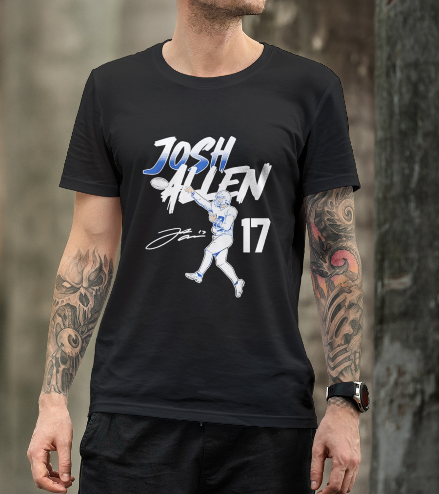 Josh Allen 17 Buffalo Bills Football Star 2026 Pose T-Shirt