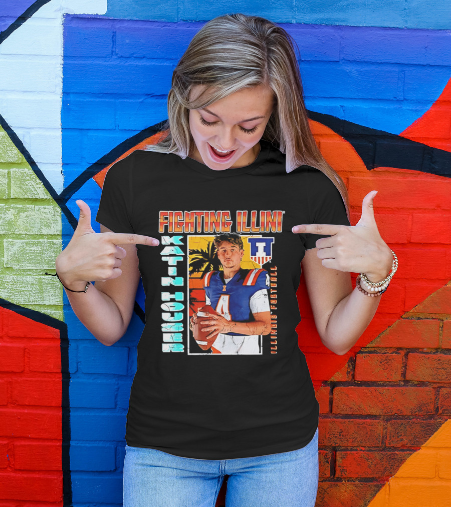 Fighting Illini Katin Houser Illinois Football 2026 NCAA Big Ten T-Shirt