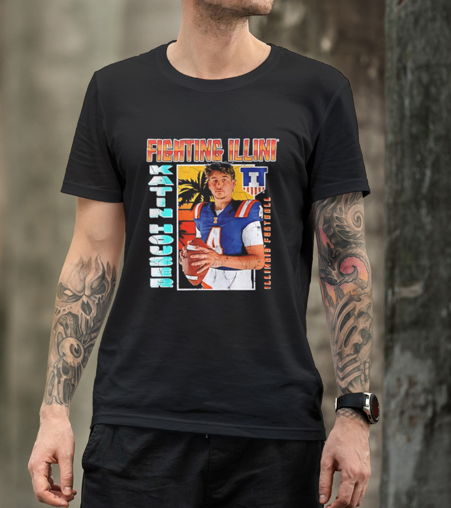 Fighting Illini Katin Houser Illinois Football 2026 NCAA Big Ten T-Shirt
