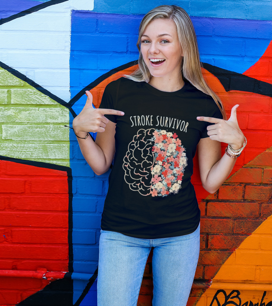 Stroke Survivor Brain With Floral T-Shirt