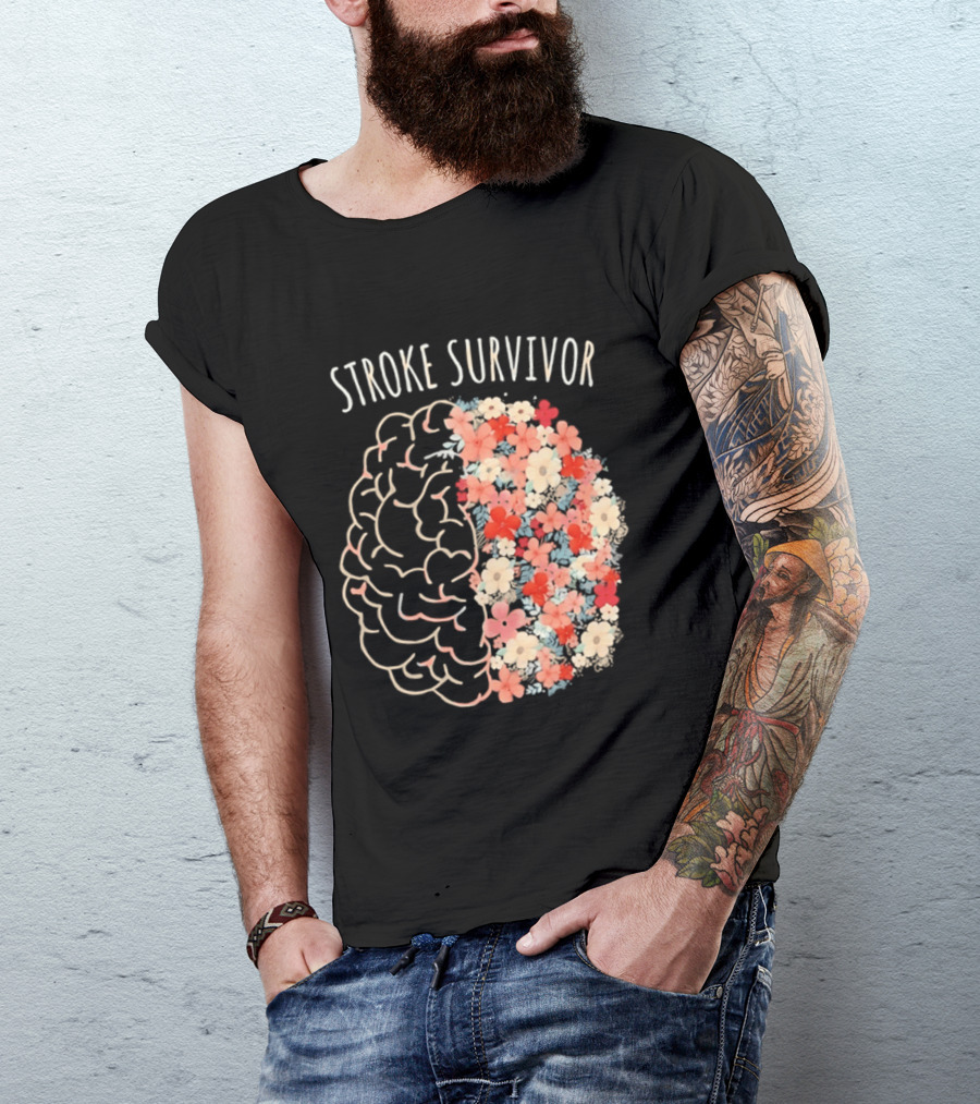 Stroke Survivor Brain With Floral T-Shirt