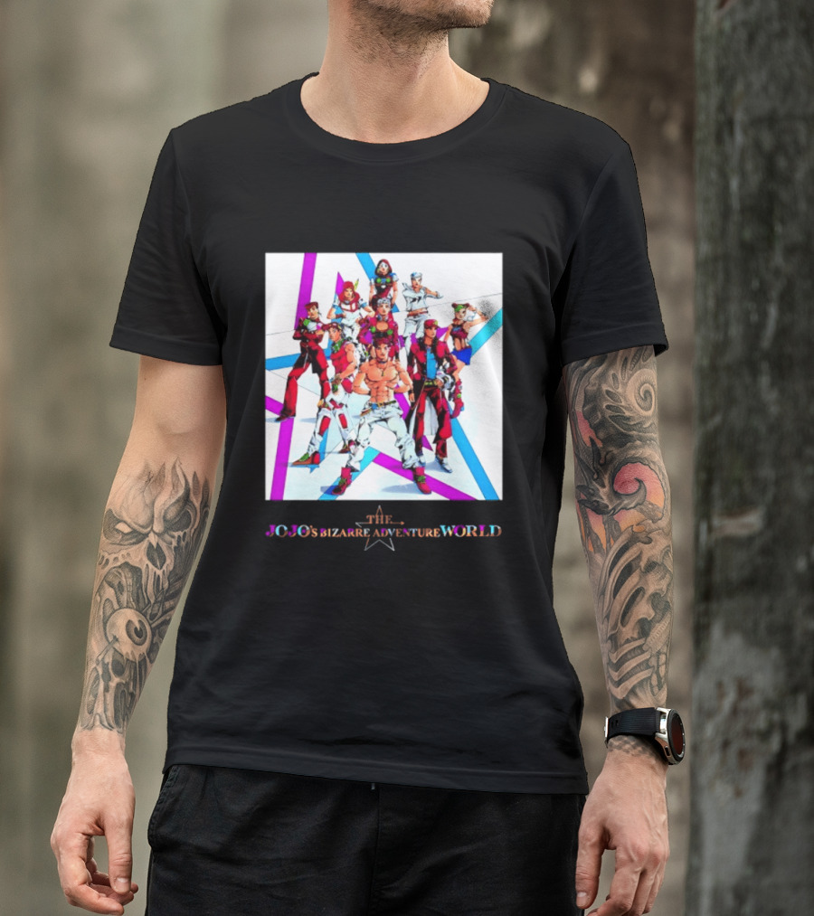 The JoJo's Bizarre Adventure World Anime Characters Ensemble T-Shirt