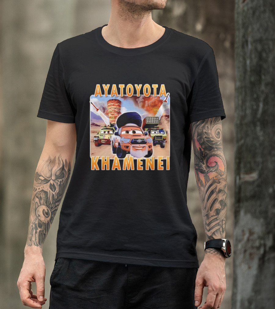 Ayatoyota Khamenei Toyota Ayatollah Car Rockets Desert Helicopter T-Shirt