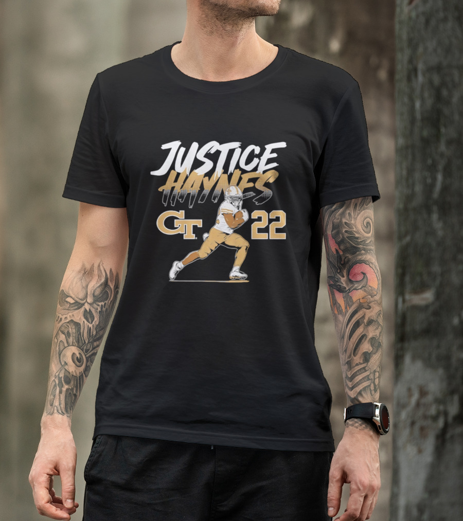 Justice Haynes 22 Georgia Tech Yellow Jackets Football All Star T-Shirt