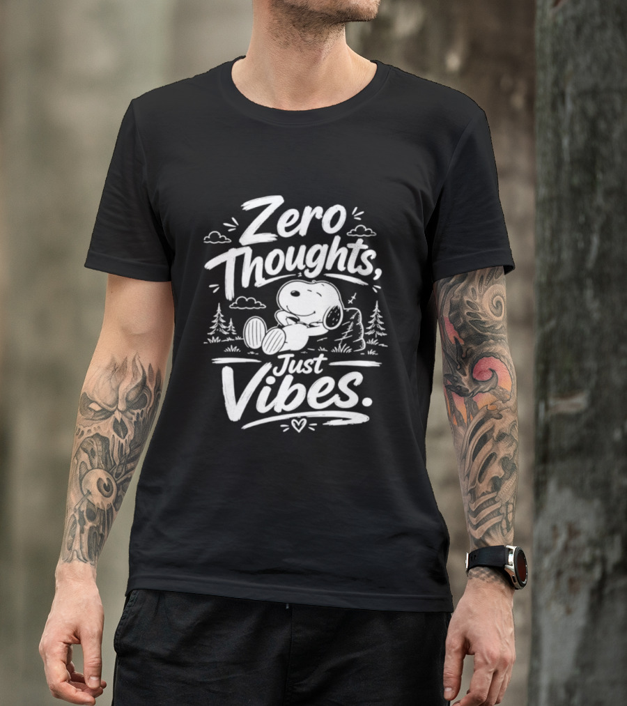 Zero Thoughts Just Vibes Snoopy Peanuts Relaxing T-Shirt