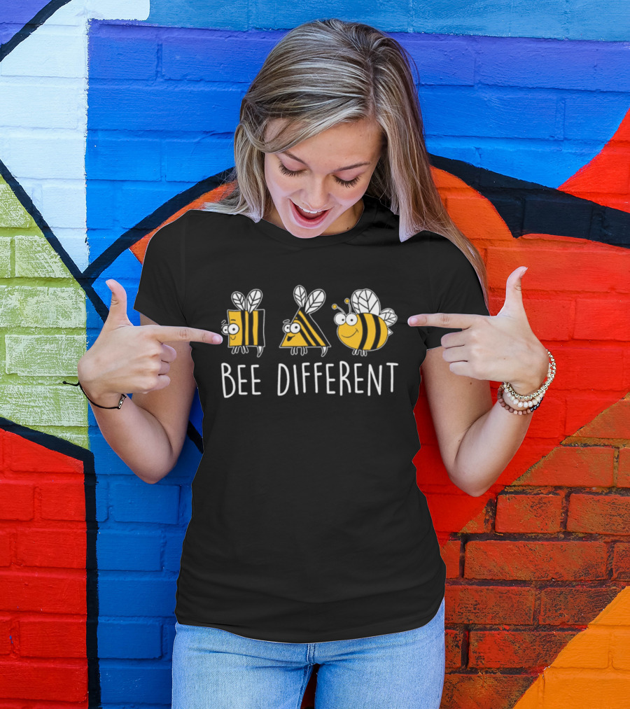 Bee Different Fun Shapes Striped Insects T-Shirt