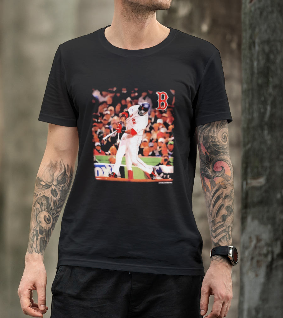 Boston Red Sox David Ortiz Iconic Swing Moment T-Shirt