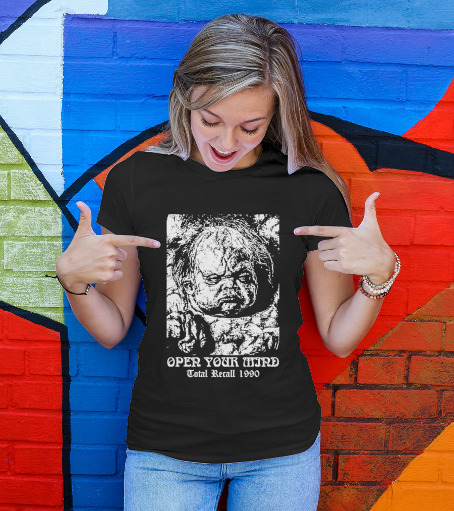 Open Your Mind Total Recall 1990 Arnold Schwarzenegger T-Shirt