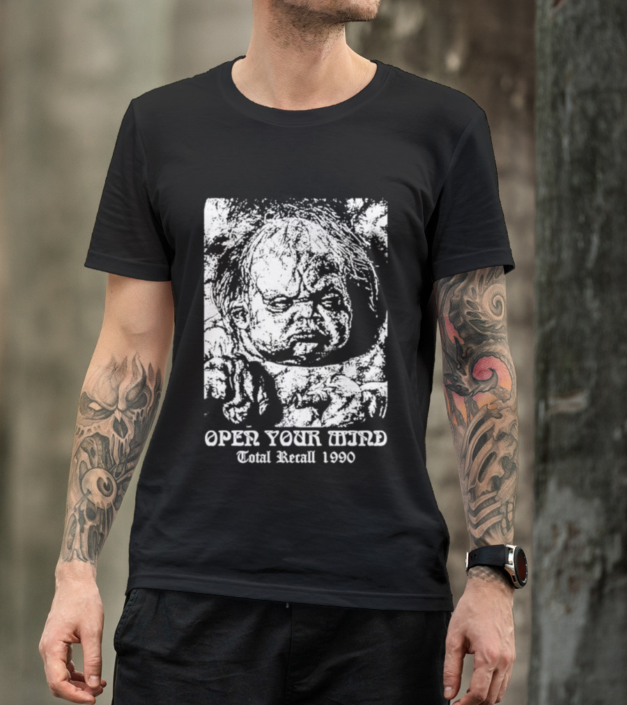 Open Your Mind Total Recall 1990 Arnold Schwarzenegger T-Shirt