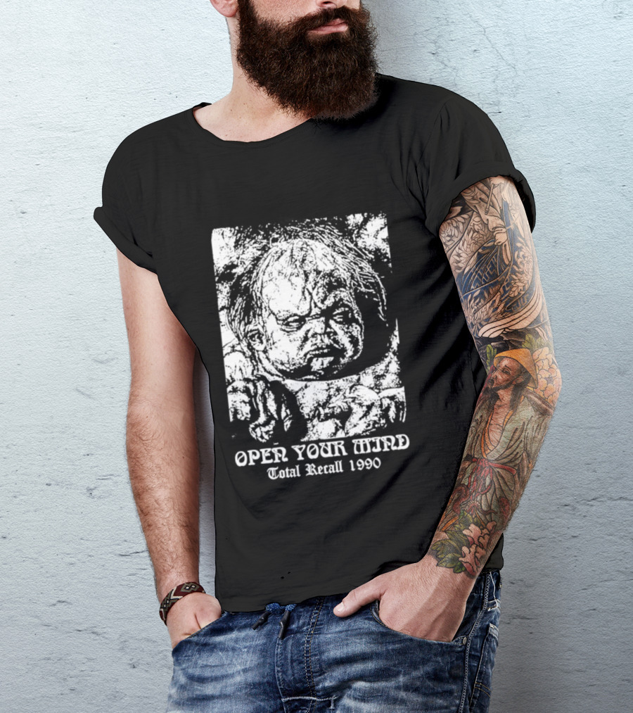 Open Your Mind Total Recall 1990 Arnold Schwarzenegger T-Shirt