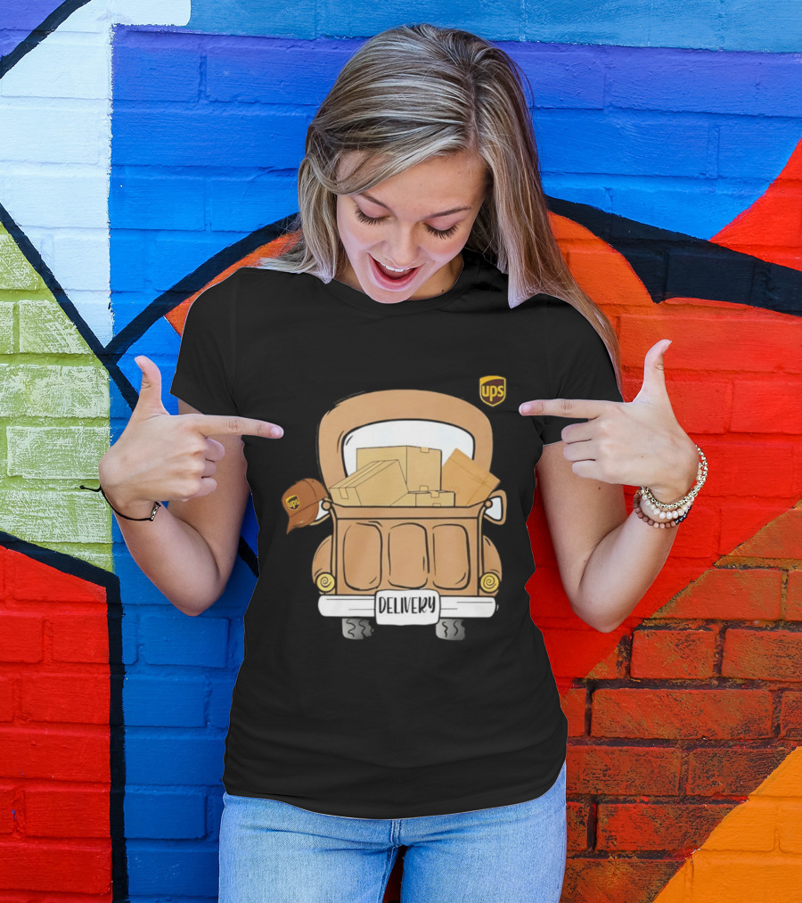 UPS Delivery Truck With Packages And Hat T-Shirt
