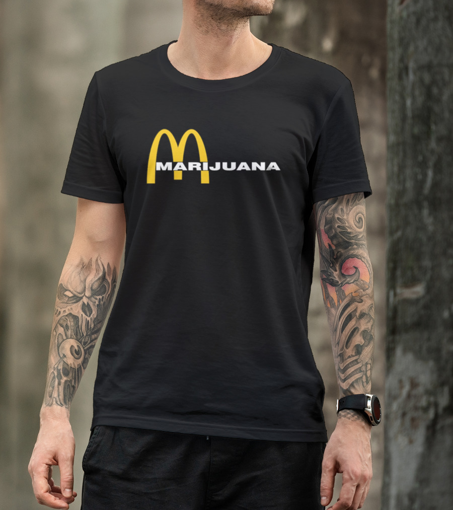 Marijuana Parody McDonald's Golden Arches T-Shirt