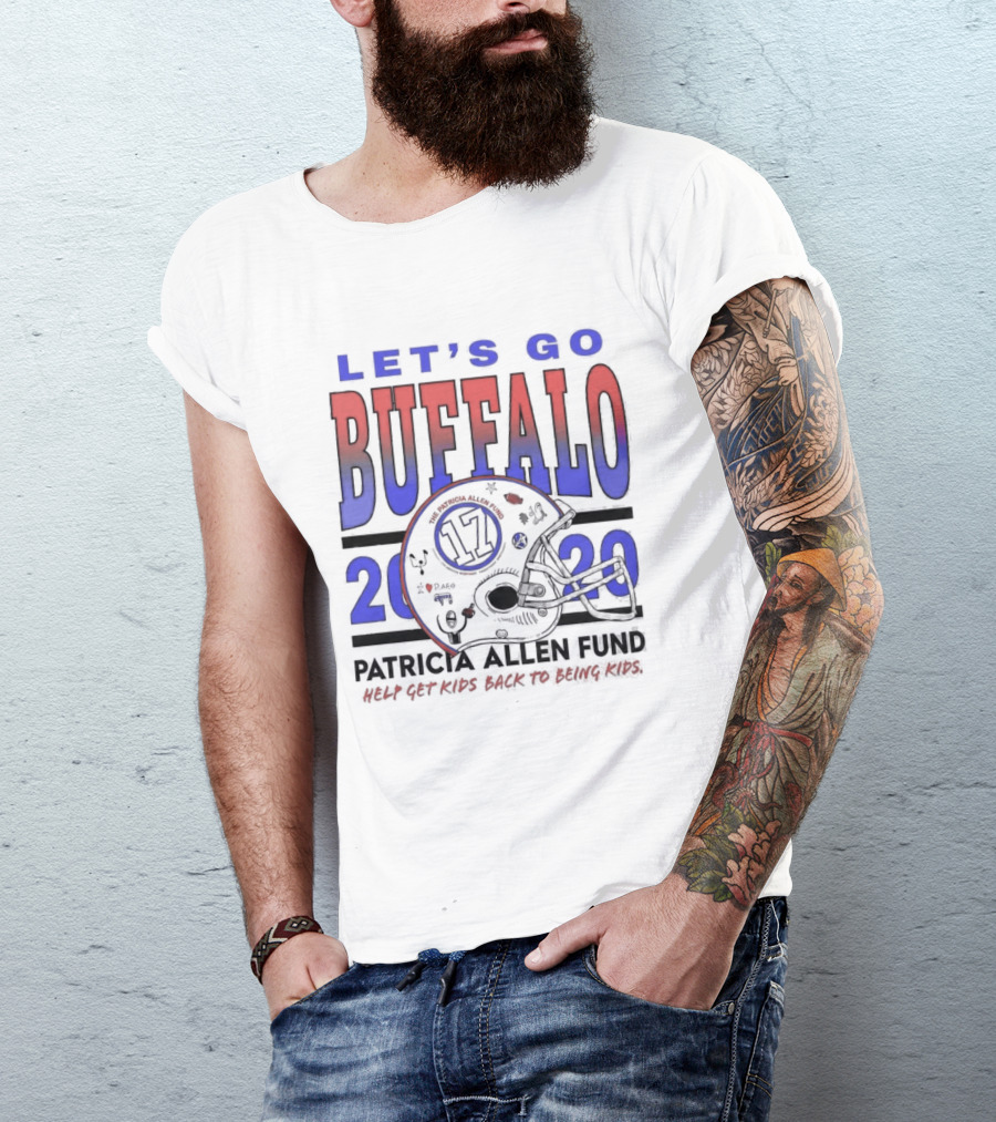 Let's Go Buffalo Patricia Allen Fund 2020 17 Helmet T-Shirt