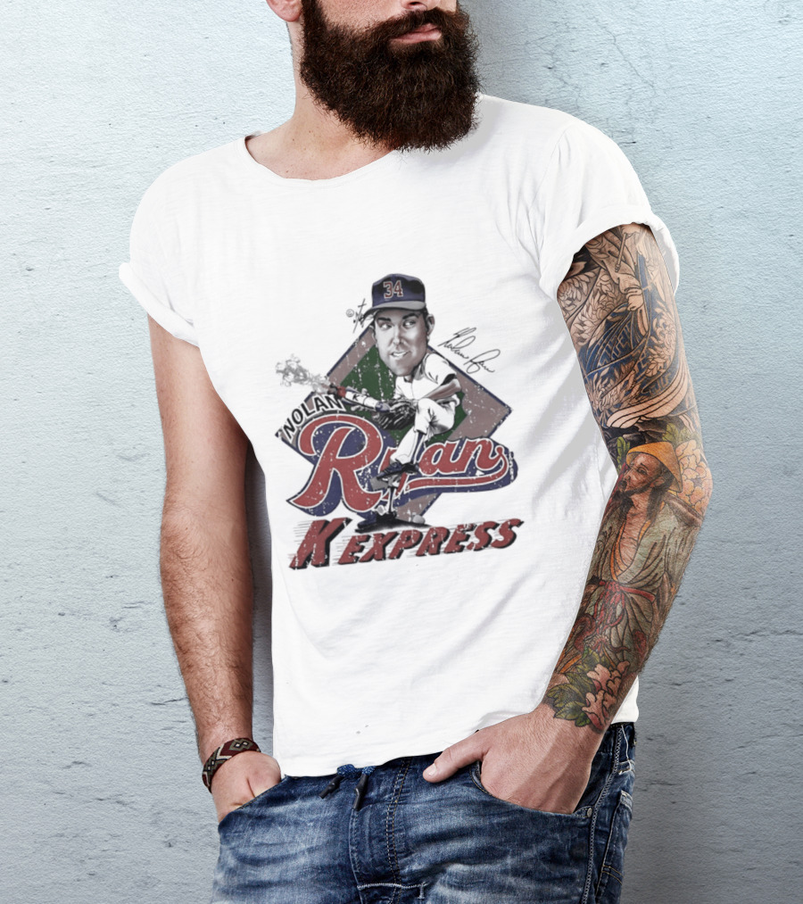 Nolan Ryan Texas Rangers Bruce Stark 34 K Express T-Shirt