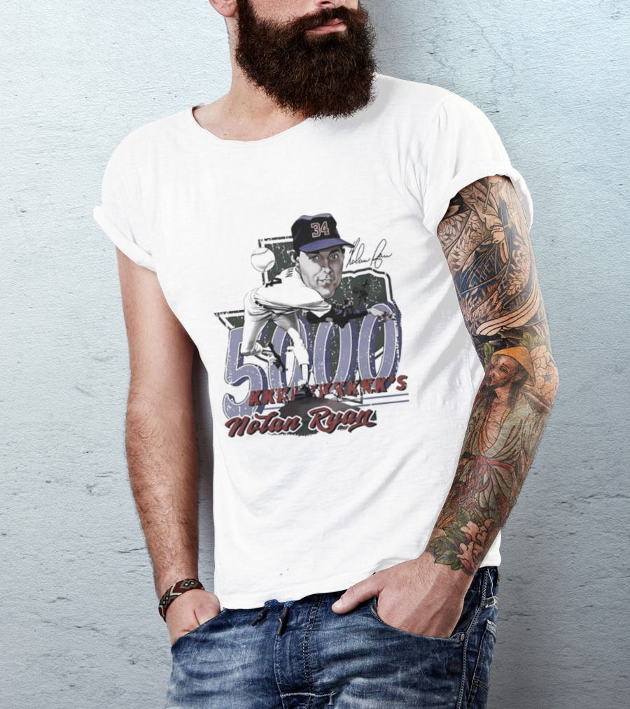 Nolan Ryan 5000 Strikeouts Texas Rangers Bruce Stark T-Shirt