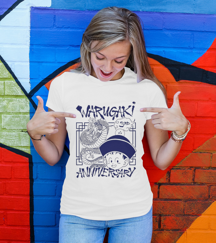 Warugaki 3th Anniversary With Dragon And Child In Blue T-Shirt