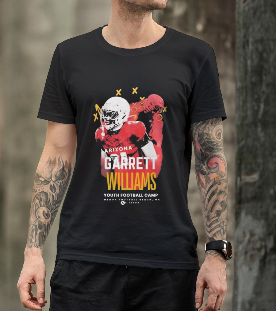 Arizona Garrett Williams Youth Football Camp 2026 Memphis Beach CA Annual Access T-Shirt