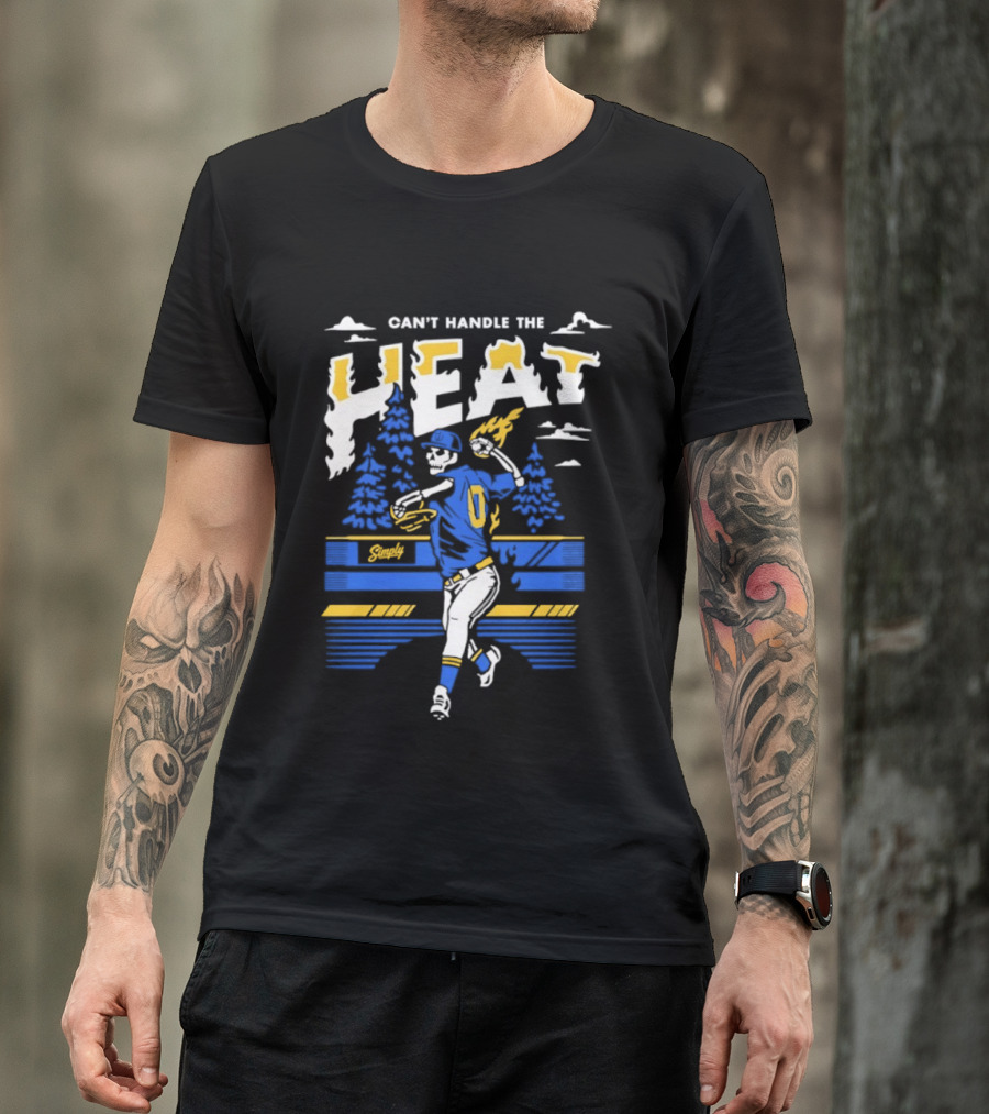 Can't Handle The Heat Baseball Skeleton Seattle Mariners T-Shirt