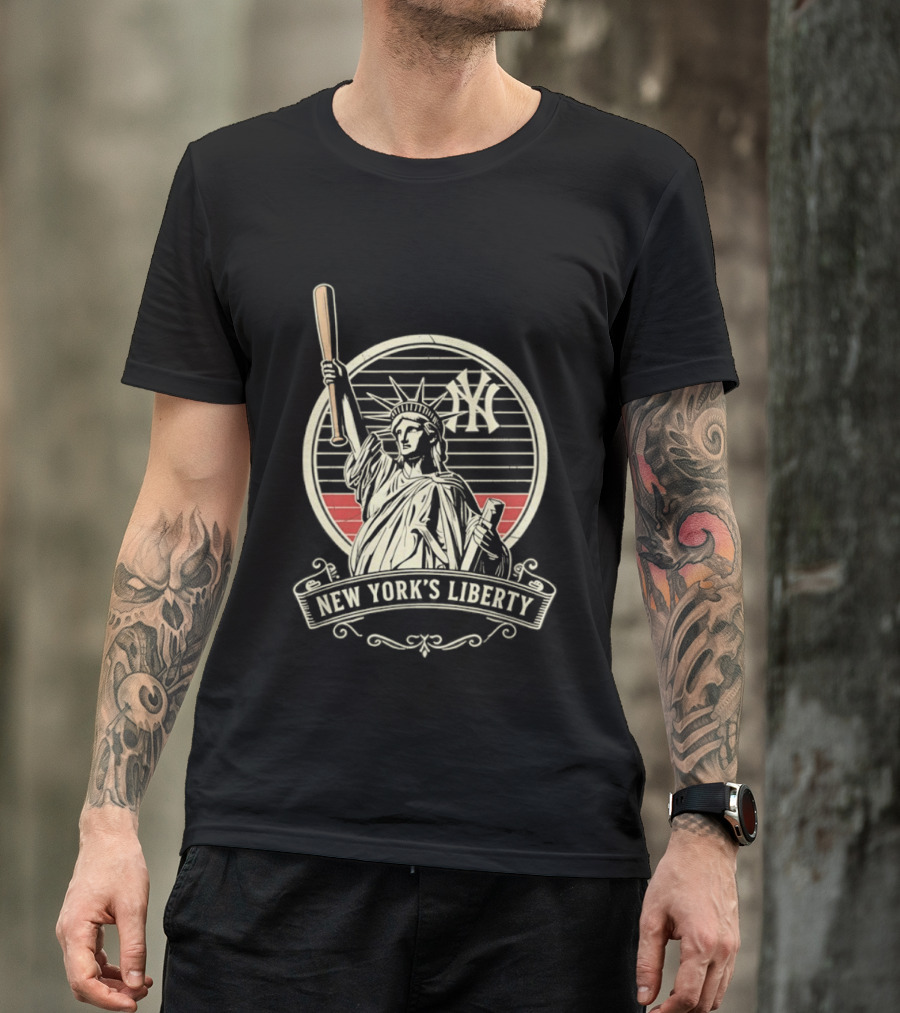 New York Yankees MLB Lady Liberty Bat T-Shirt