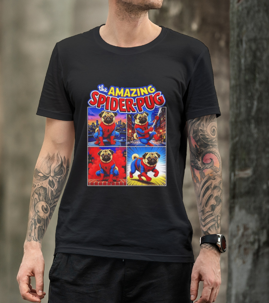 The Amazing Spider Pug Marvel Spider Man Parody Comic T-Shirt
