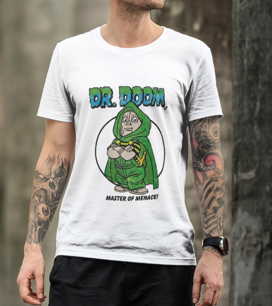 Dr Doom Master Of Menace Green Cloak Comic Style Villain T-Shirt