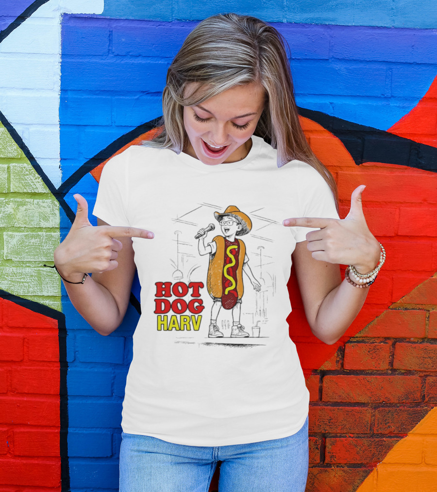 HOT DOG HARV Costume Stage Microphone Cowboy Hat T-Shirt
