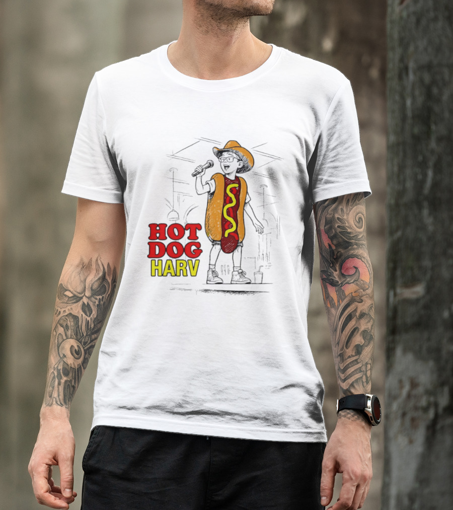 HOT DOG HARV Costume Stage Microphone Cowboy Hat T-Shirt