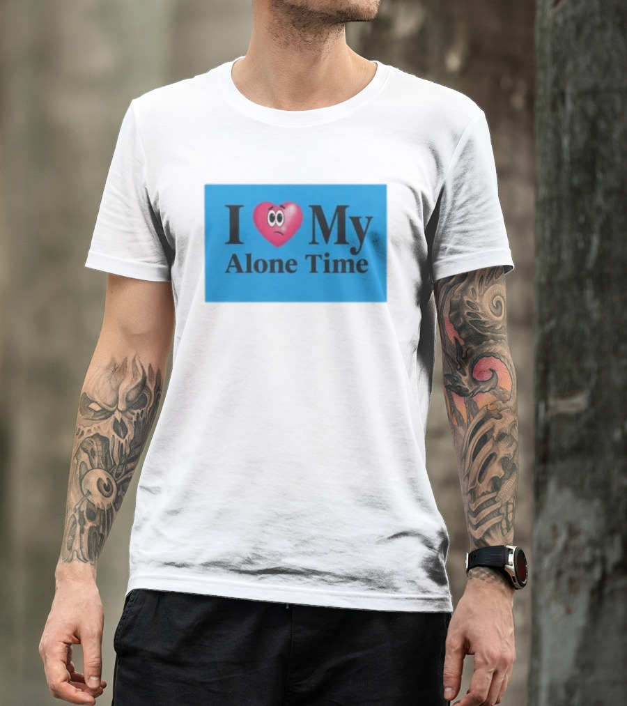 I Heart My Alone Time With Pink Heart Eyes T-Shirt