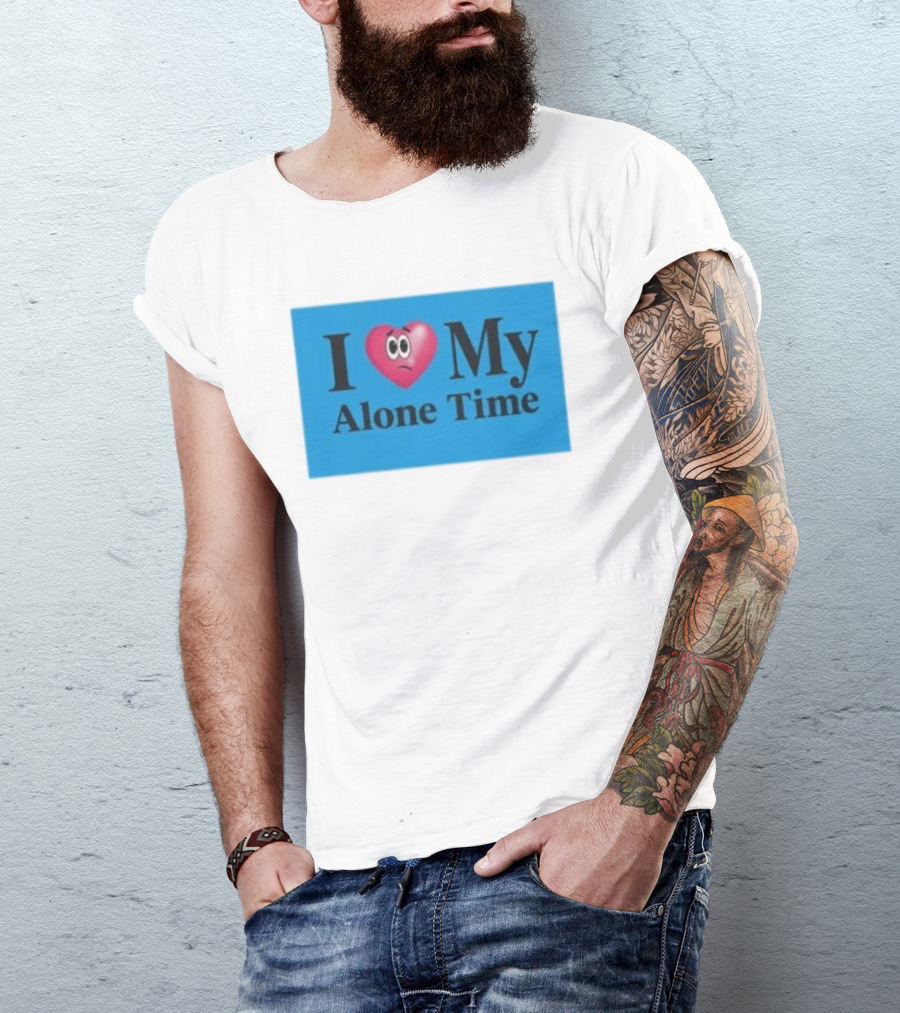 I Heart My Alone Time With Pink Heart Eyes T-Shirt