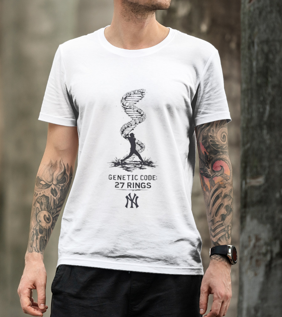 New York Yankees DNA Genetic Code 27 Rings Yankee T-Shirt