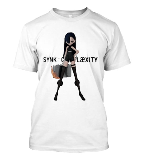SYNK COMPLaeXITY Mysterious Anime Character With Burning Suitcase T-Shirt