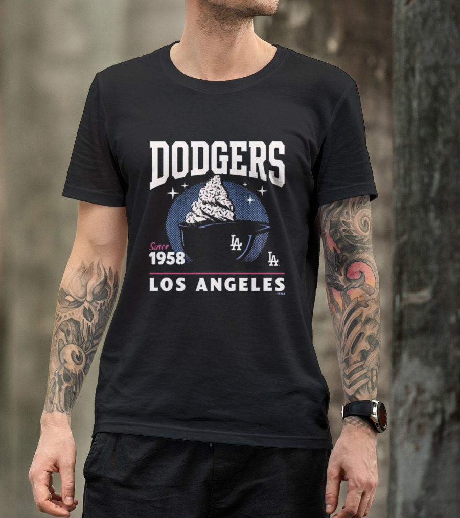 Dodgers Los Angeles Since 1958 Ice Cream LA T-Shirt