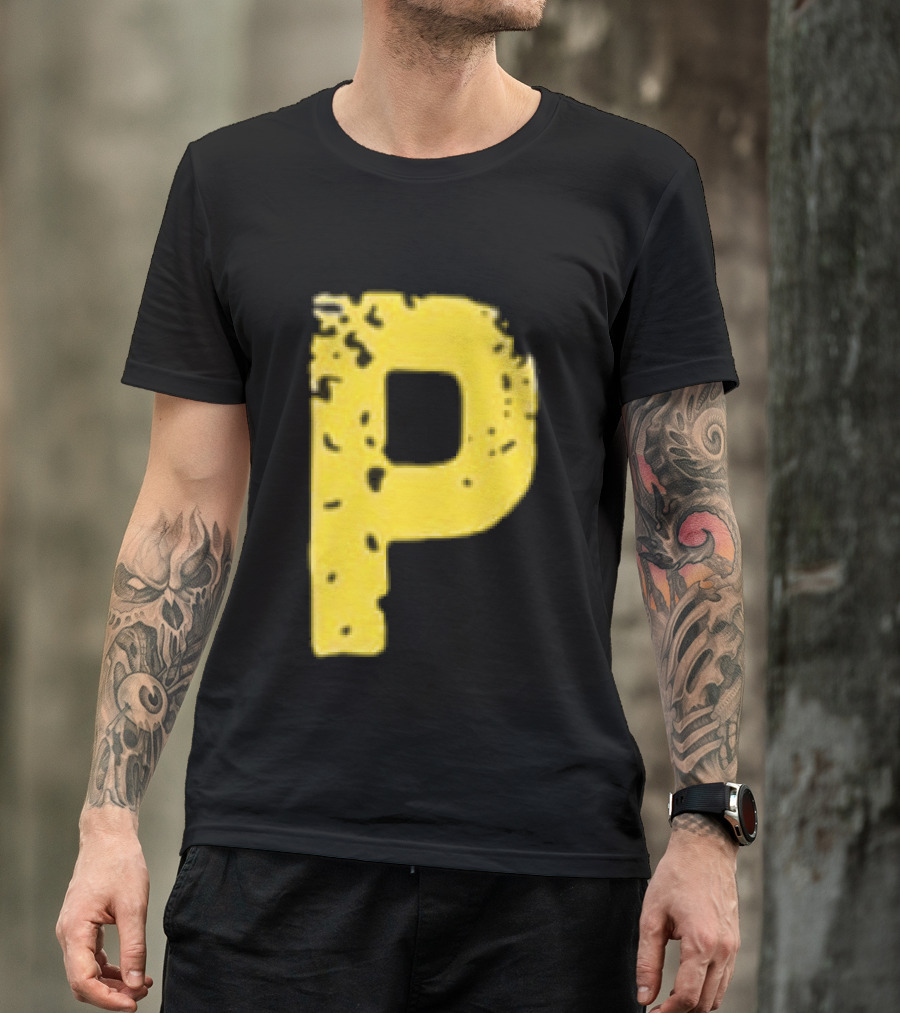 2026 Pirates IUP Night Yellow Pirate Letter P T-Shirt