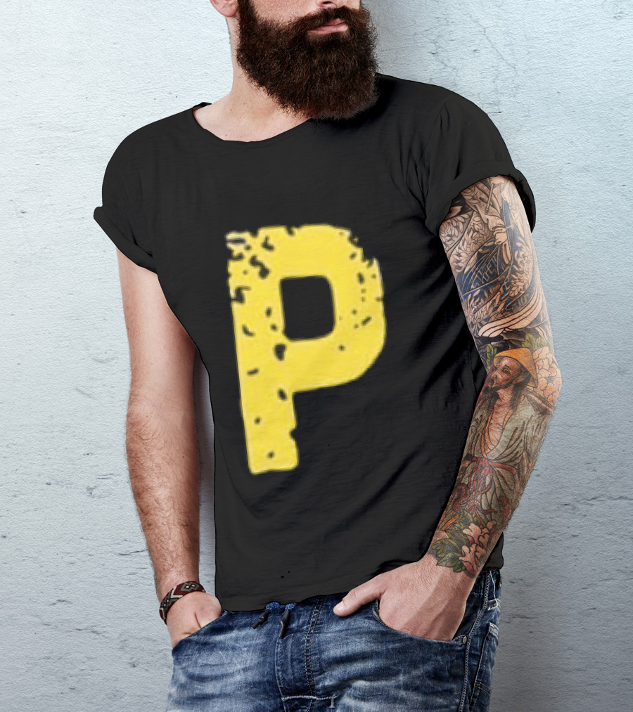 2026 Pirates IUP Night Yellow Pirate Letter P T-Shirt
