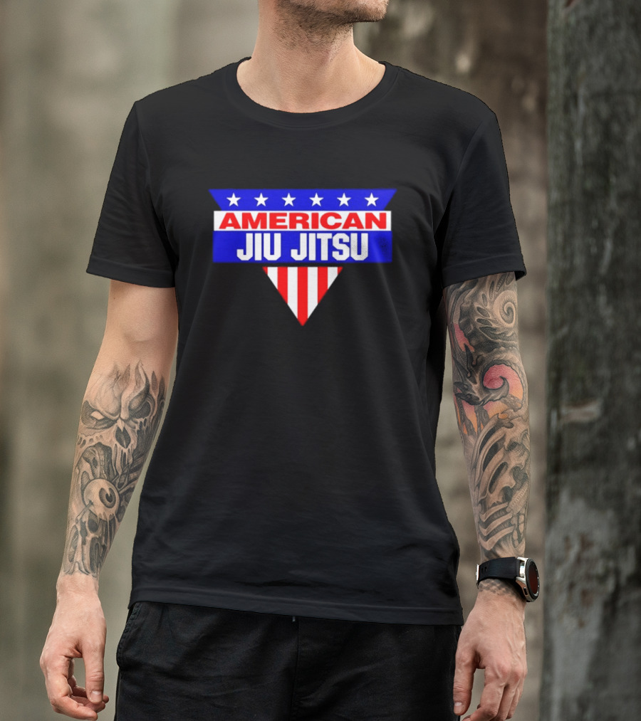 American Jiu Jitsu Stars And Stripes BJJ Martial Arts Grappling T-Shirt