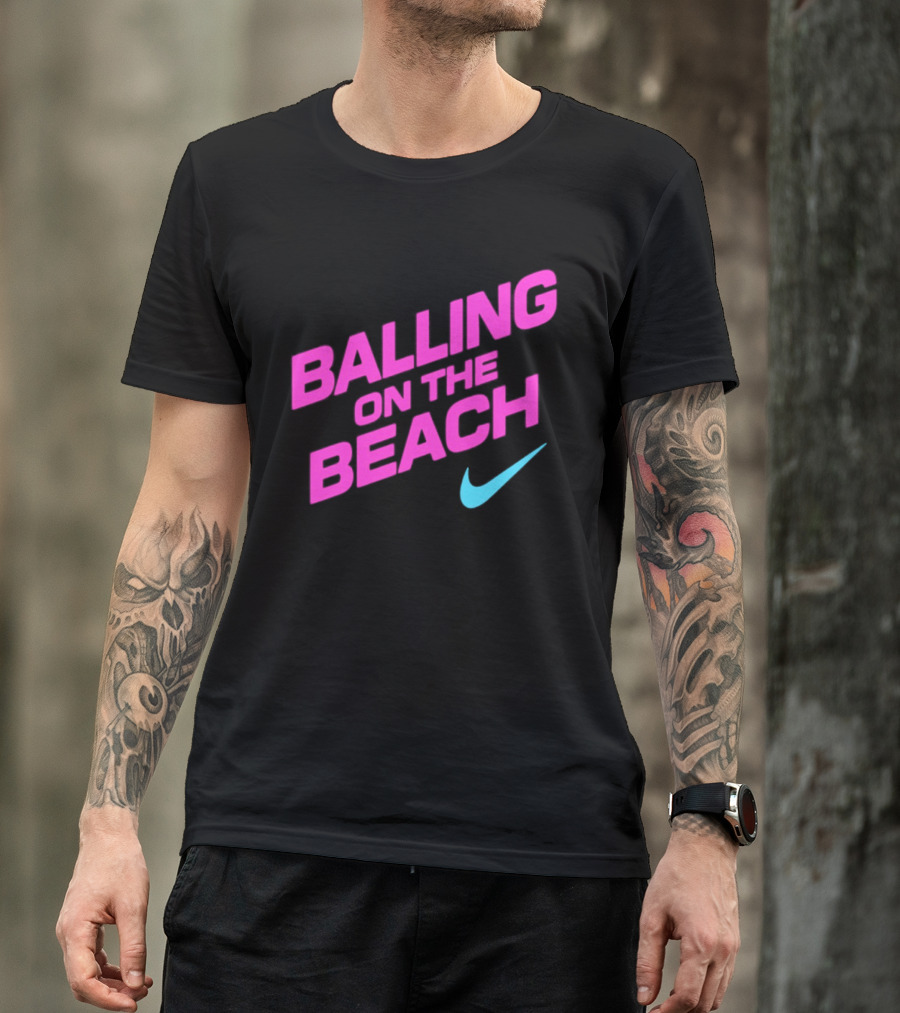 Balling On The Beach Nike Swoosh T-Shirt