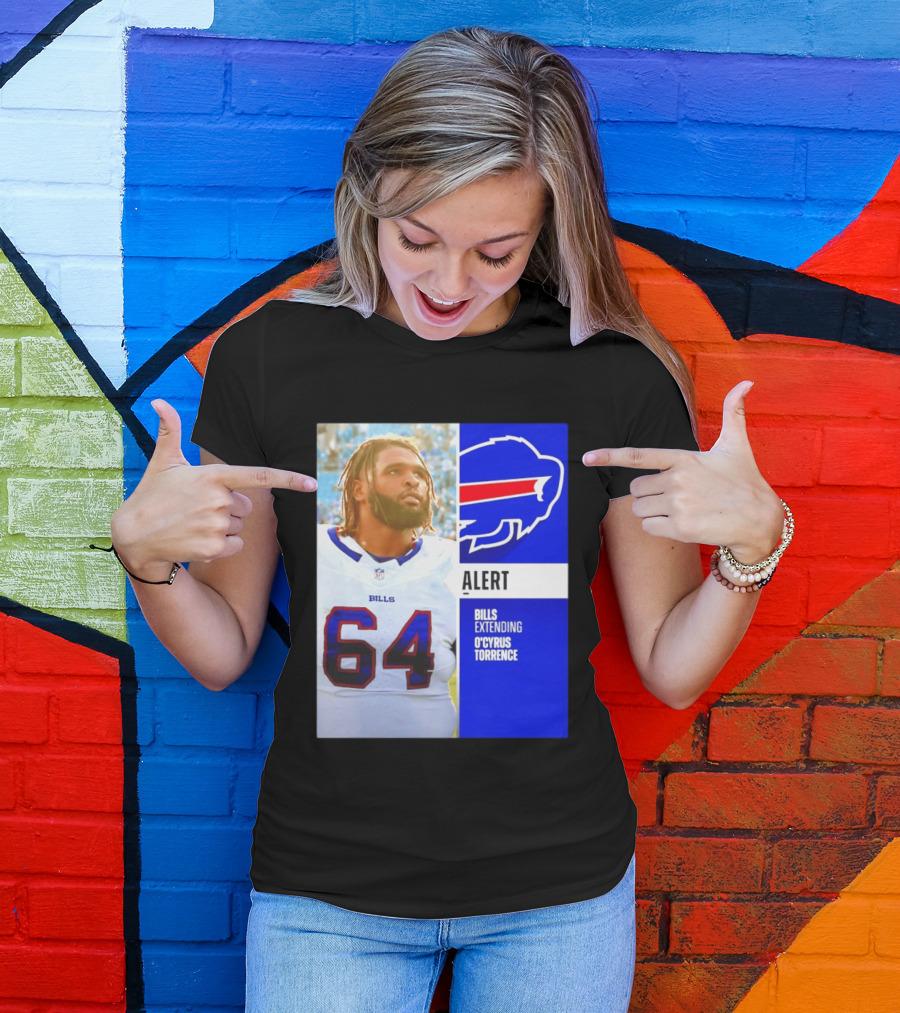 Buffalo Bills Alert Extending O'Cyrus Torrence Number 64 T-Shirt