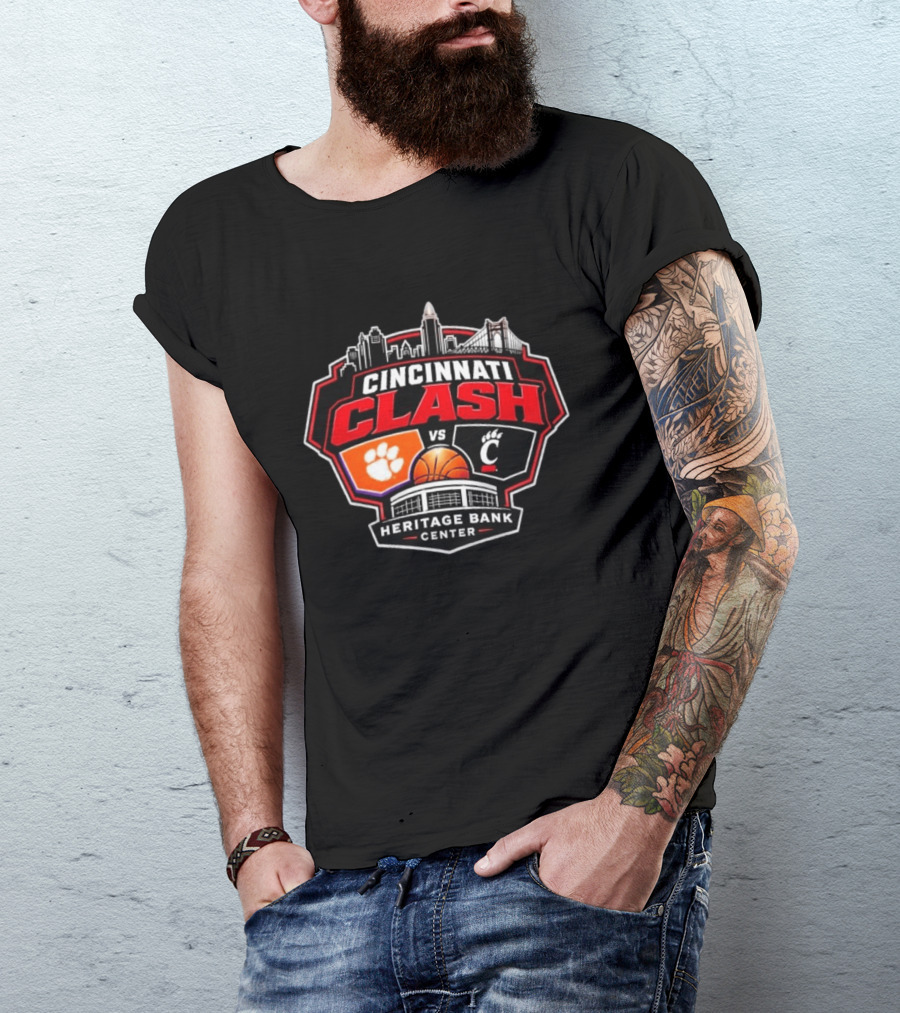 Clemson Vs Cincy Cincinnati Clash Heritage Bank Center 2026 T-Shirt