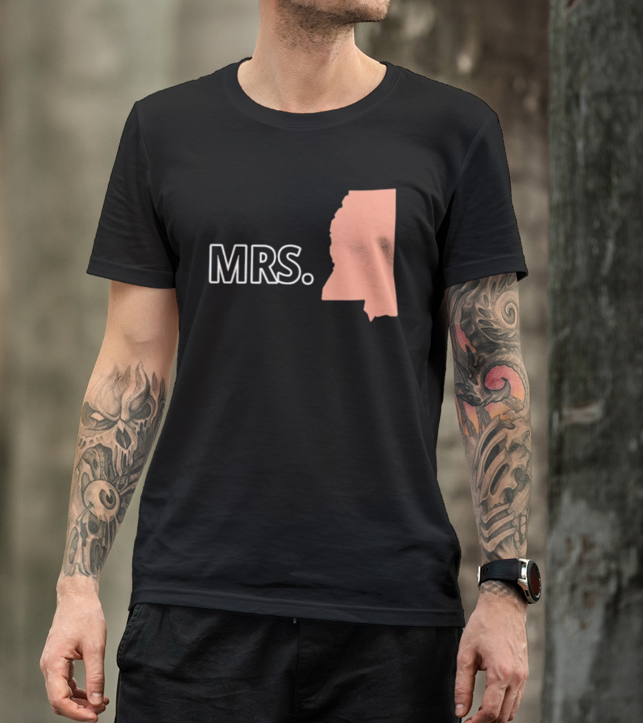 Mrs Mississippi State Map T-Shirt
