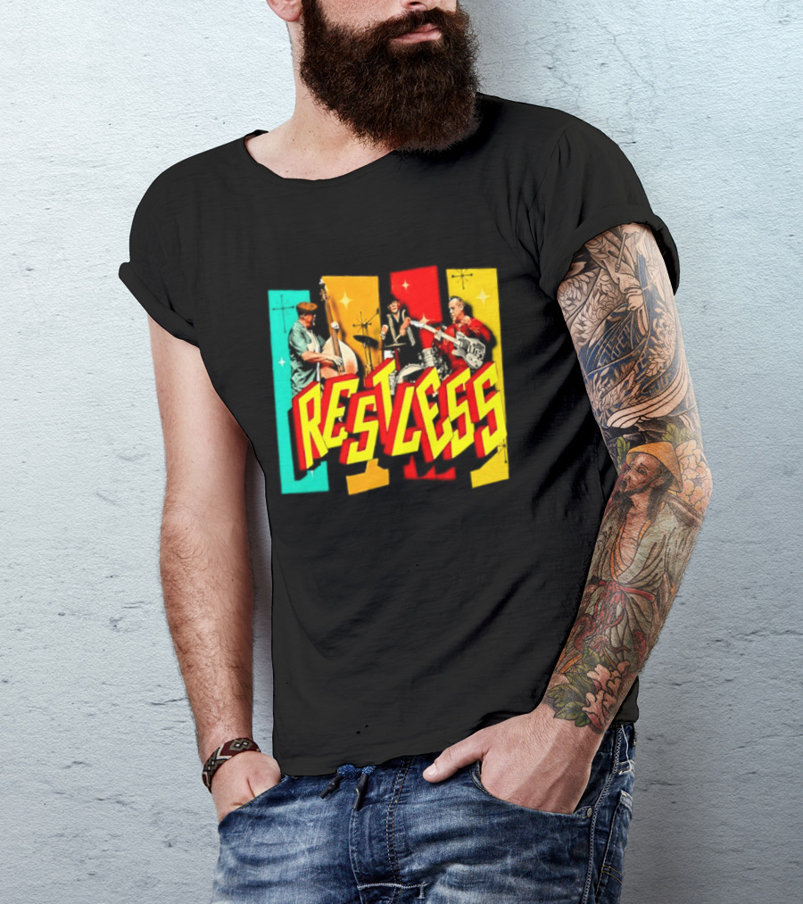 Restless Band Rockabilly Psychobilly Music Members Colorful Performance T-Shirt