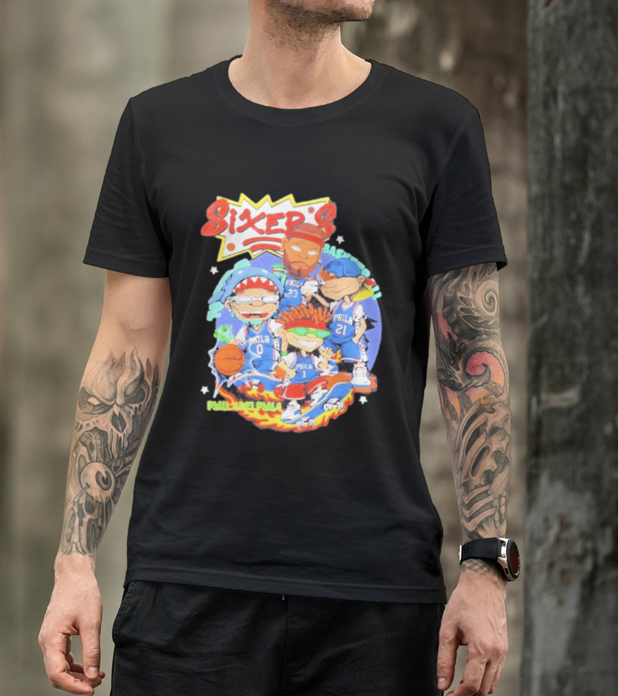 Philadelphia Sixers Basketball Rugrats Characters T-Shirt