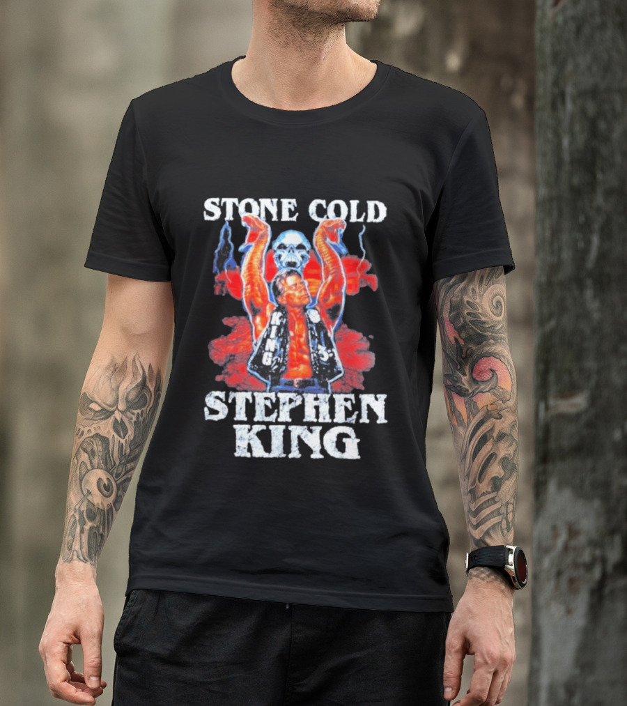 Stone Cold Stephen King 3 16 WWE Horror Scary Mashup T-Shirt